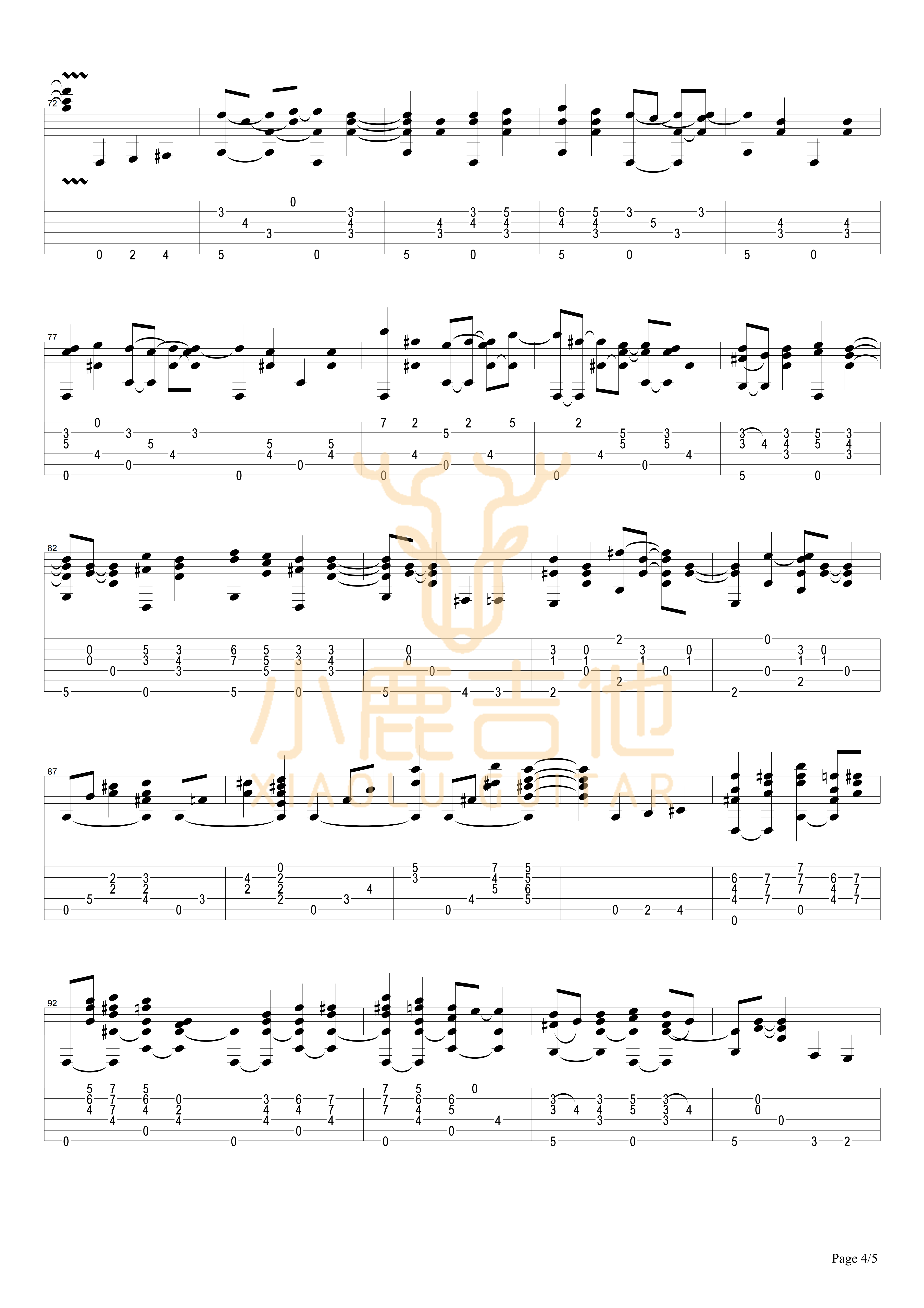 struttin吉他六线谱 TommyEmmanuel 小鹿吉他