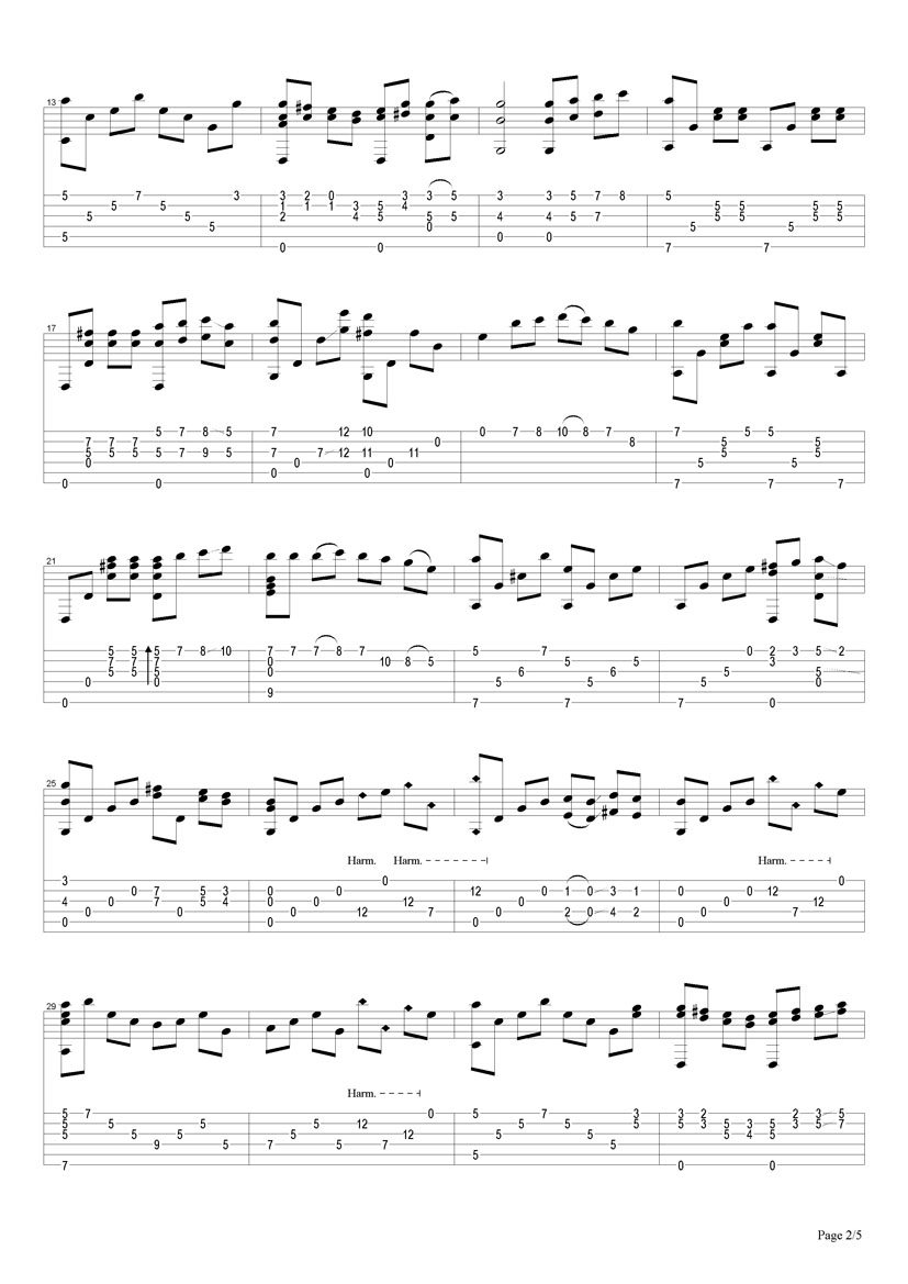 vincent吉他六线谱 ChetAtkins vincent独奏谱原调六线谱 搜谱网编 搜谱网 调