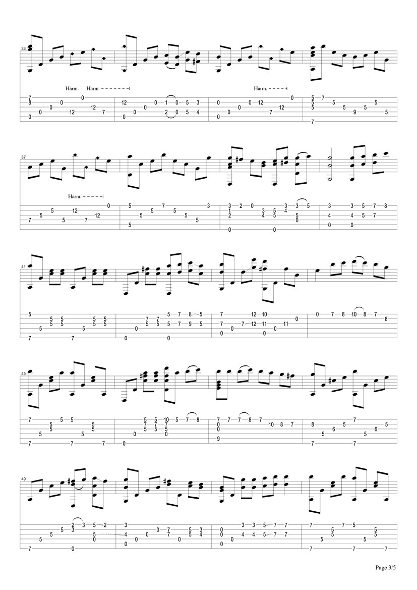 vincent吉他六线谱 ChetAtkins vincent独奏谱原调六线谱 搜谱网编 搜谱网 调