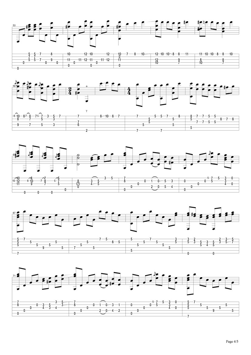 vincent吉他六线谱 ChetAtkins vincent独奏谱原调六线谱 搜谱网编 搜谱网 调