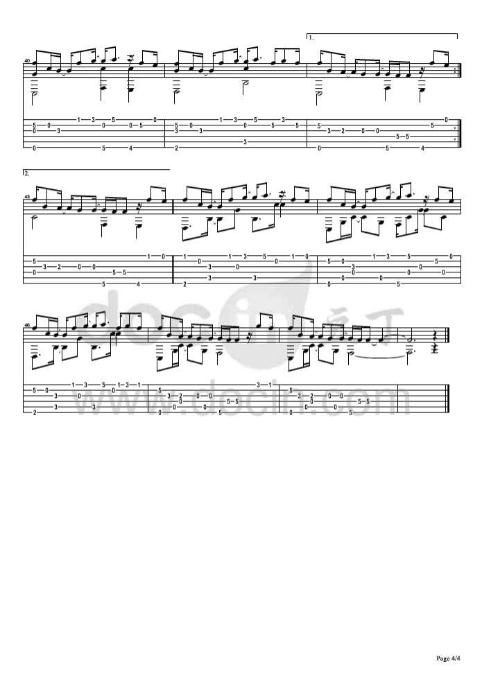 一番の宝物吉他六线谱 AngelBeats 一番の宝物独奏谱E调六线谱 豆丁网编配 豆丁网 调