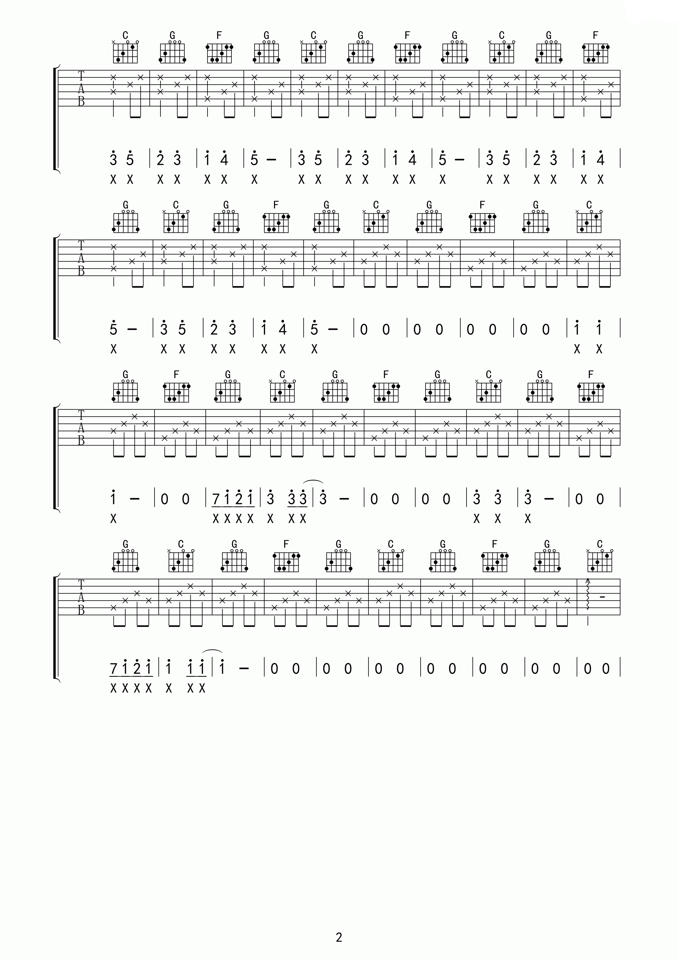 雨パラ吉他六线谱 Tenniscoats 雨パラ独奏谱C调超清版 鸢尾花的指环编配 鸢尾花的指环 调 Tenniscoat