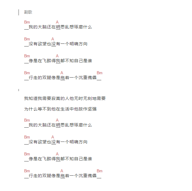 醉了吉他六线谱 赵雷 网络转载 D调