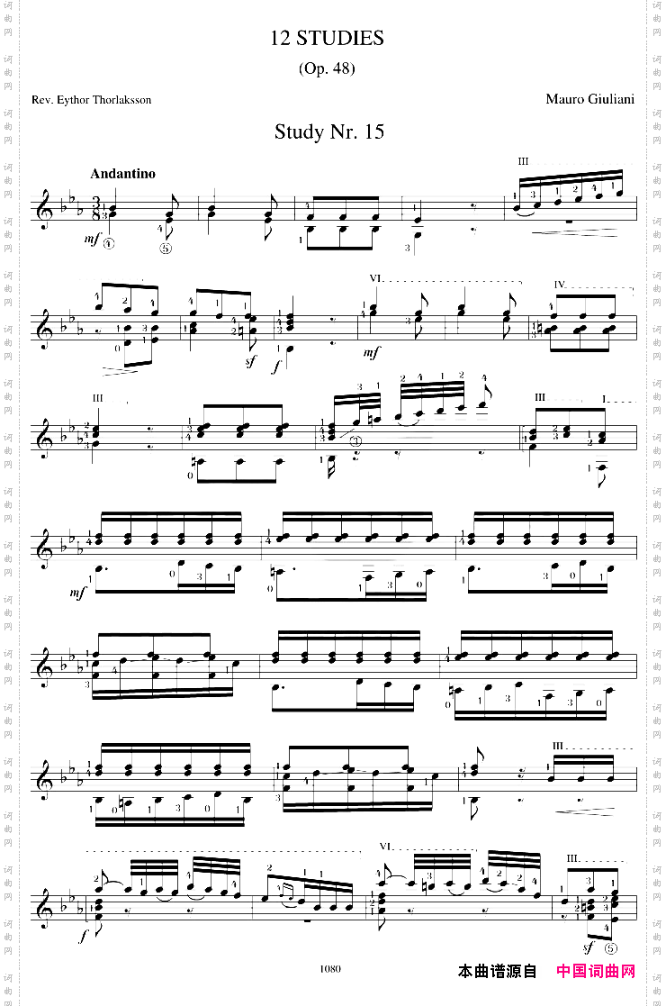 MauroGiuliani《12Studies,Op.48》STUDY15_Mauro Giuliani《12 Studies,Op.48》STUDY 15