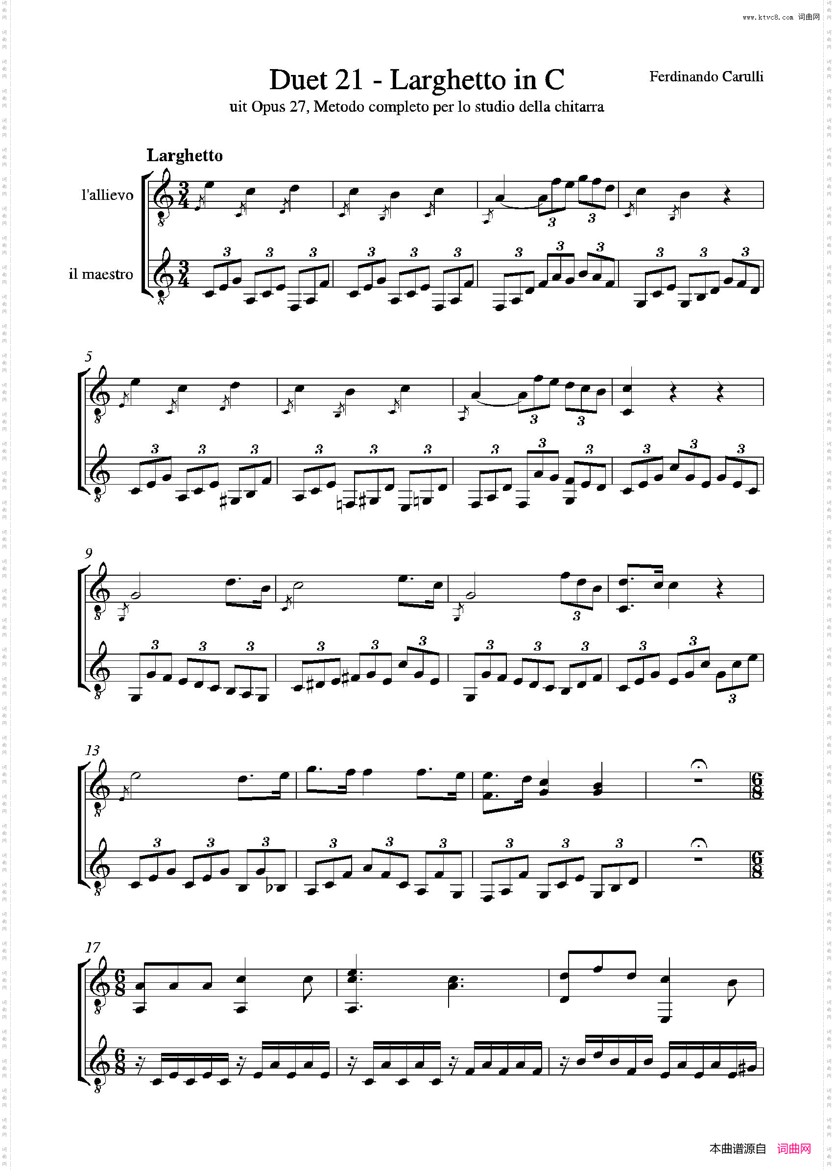 MetodoCompletoOp.27-3古典吉他二重奏练习·21_Metodo Completo Op.27-3古典吉他二重奏练习·21