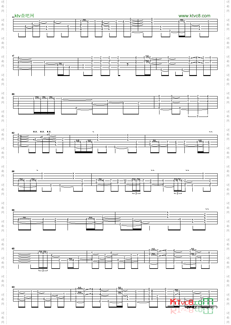 普通朋友独奏版吉他谱GTP谱