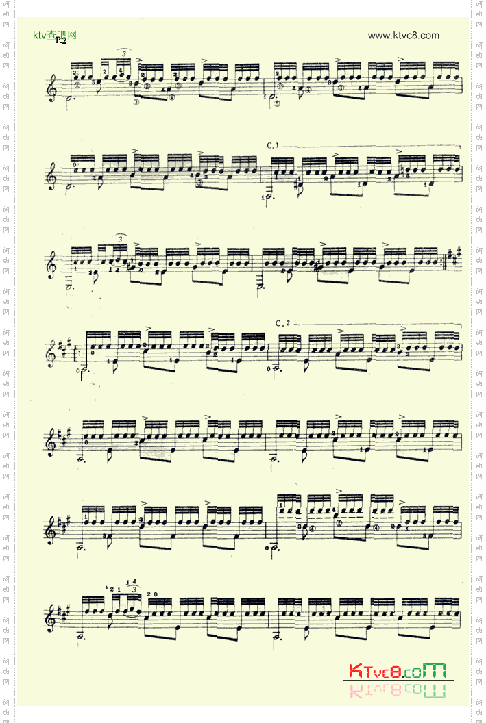 阿尔罕布拉宫的回忆吉他谱六线谱