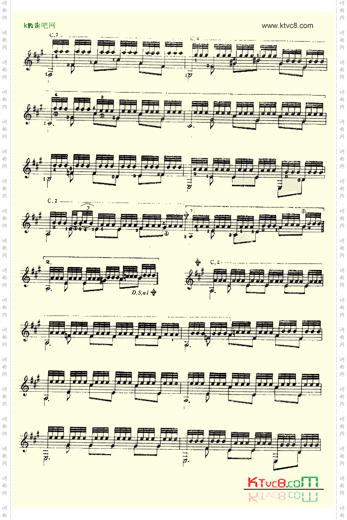 阿尔罕布拉宫的回忆吉他谱六线谱