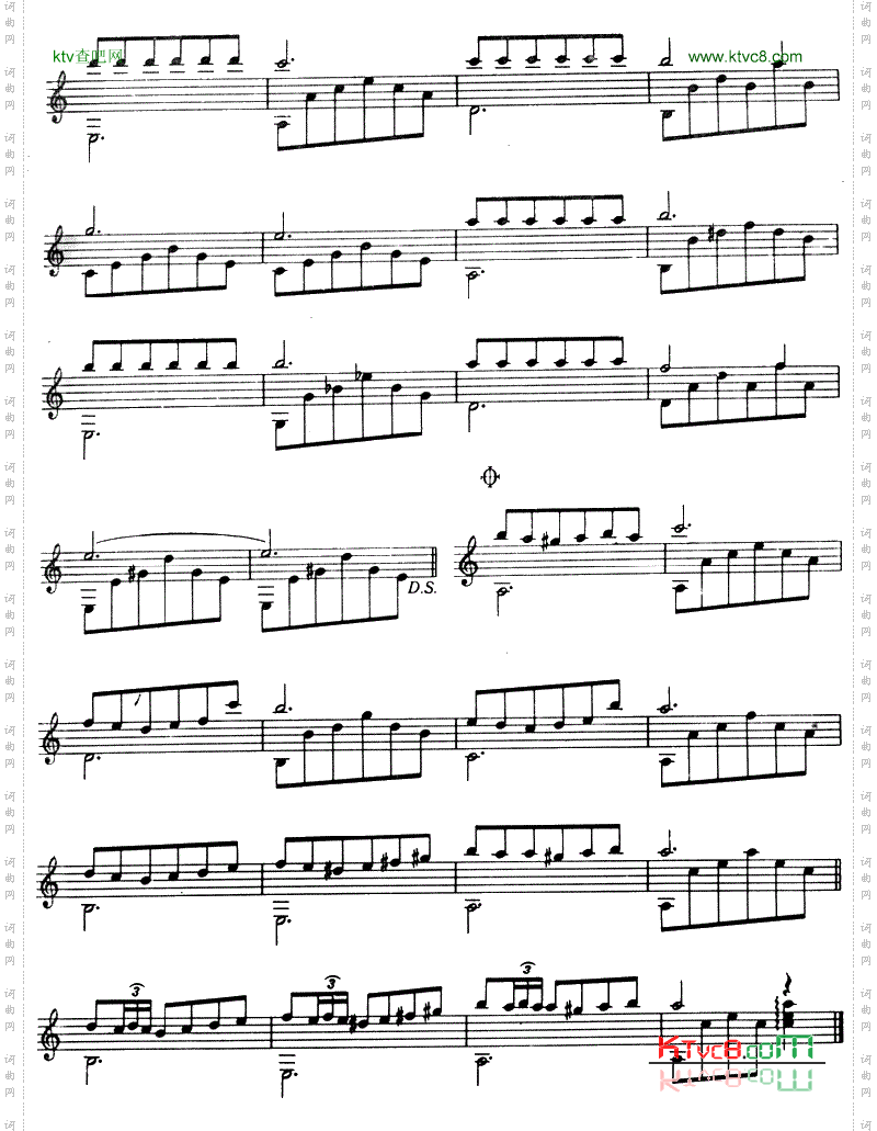 白色恋人吉他谱六线谱