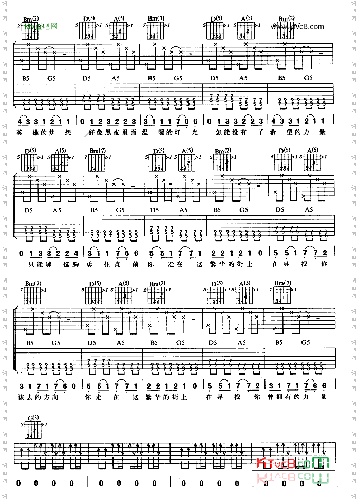 那一年吉他谱和弦六线谱-