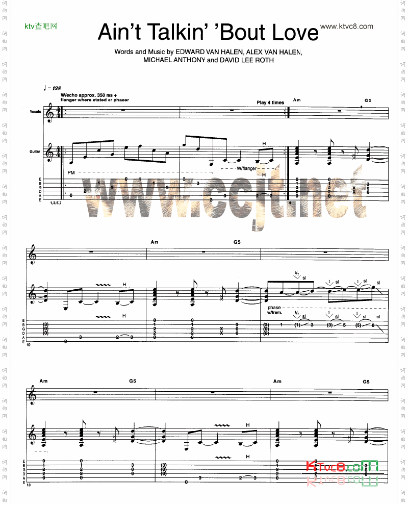 Aint_Talkin bout_Love_吉他谱六线谱