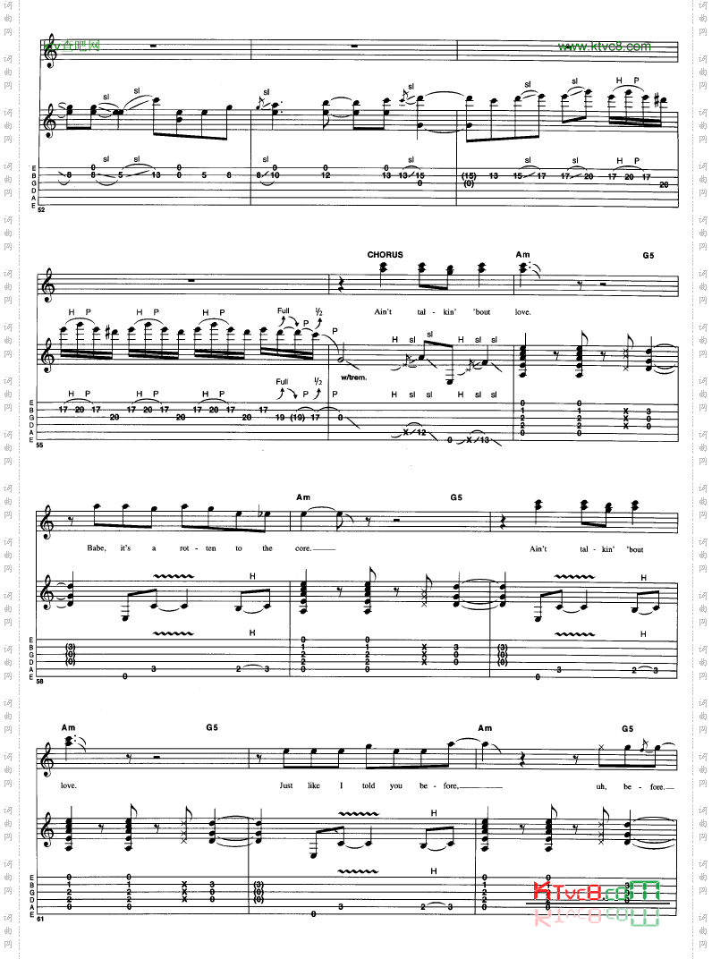 Aint_Talkin bout_Love_吉他谱六线谱