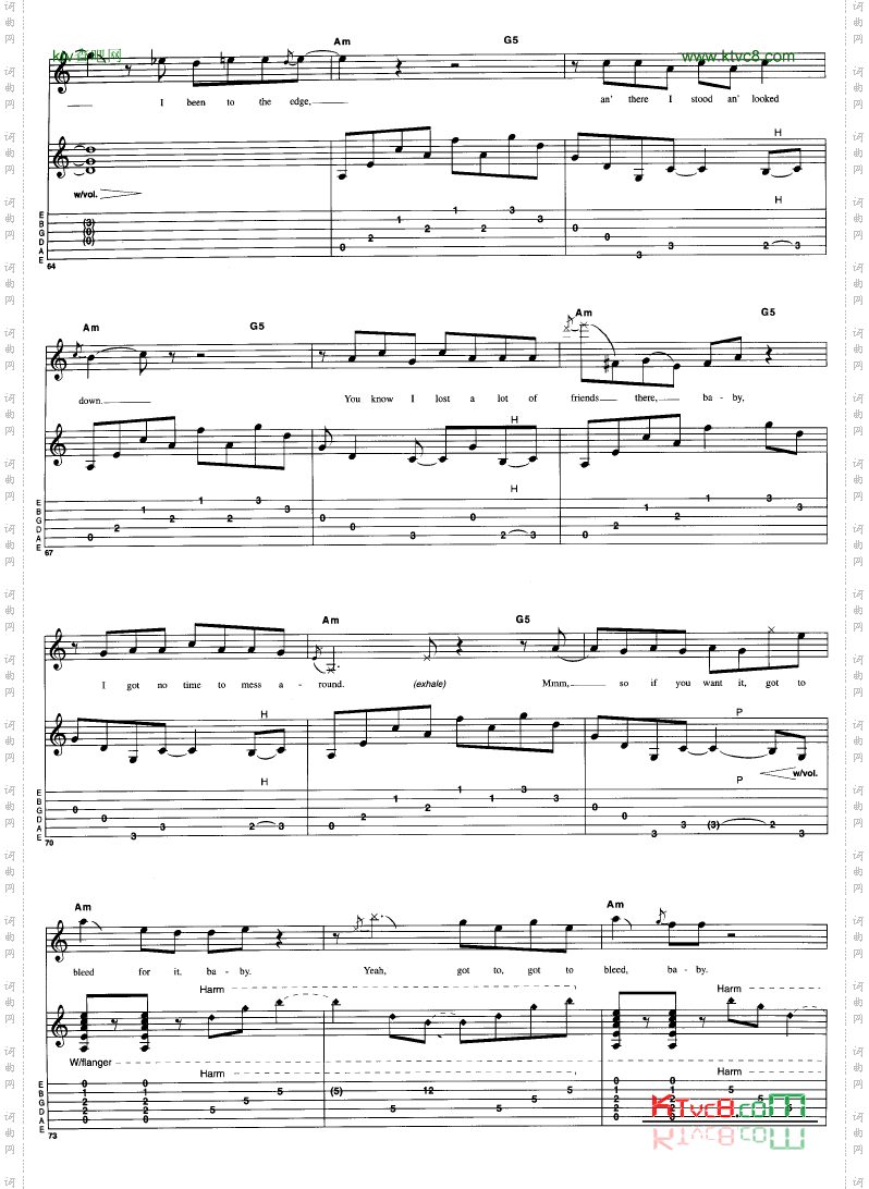 Aint_Talkin bout_Love_吉他谱六线谱