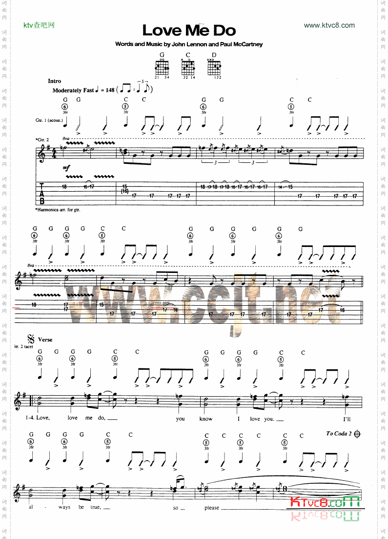 loveMedo吉他谱六线谱-