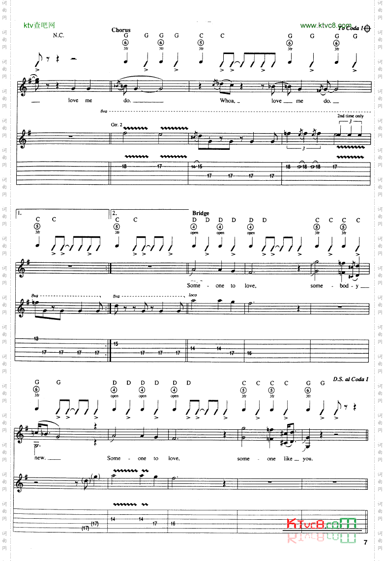 loveMedo吉他谱六线谱-