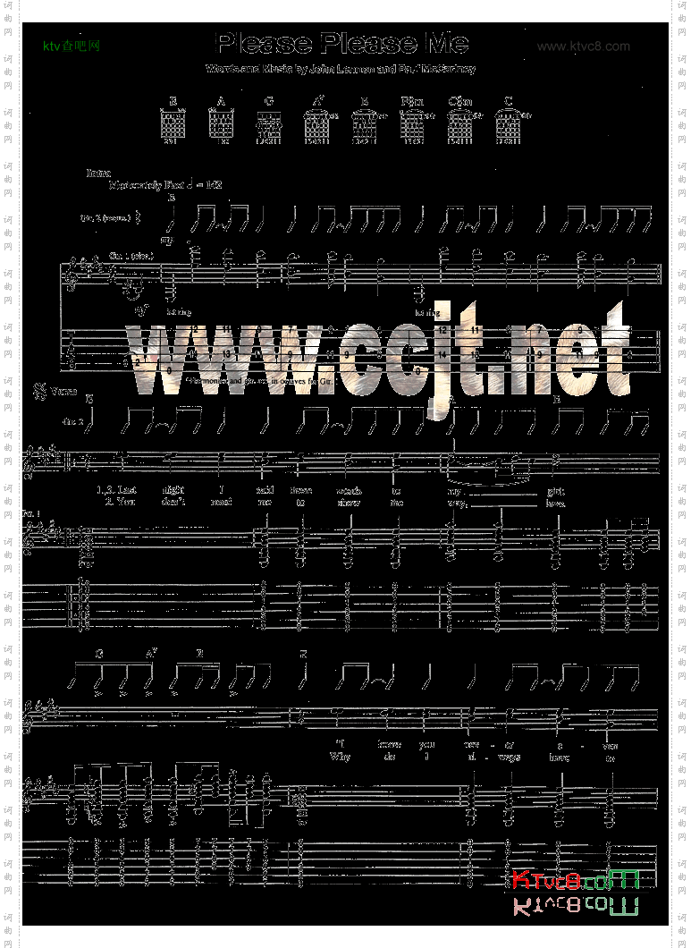 PleasePleaseMe吉他谱六线谱-