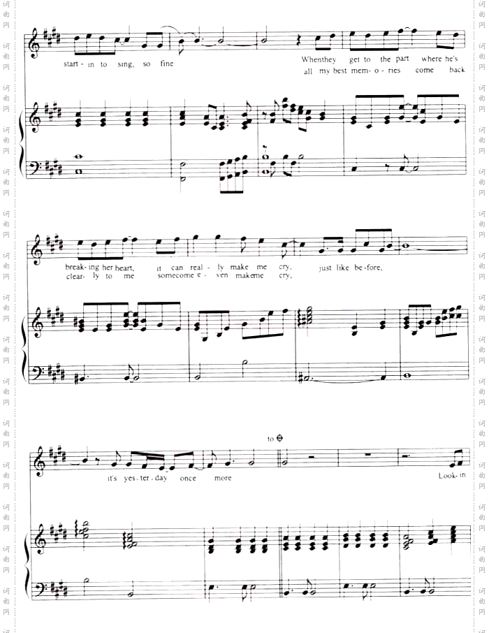 YesterdayOnceMore-欧美线谱