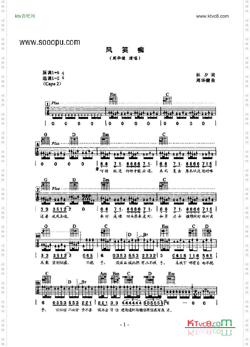 风笑痴吉他类流行