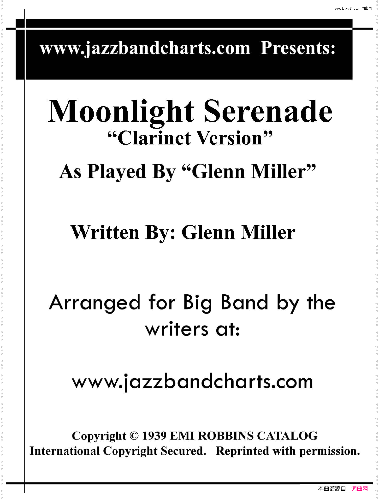 MoonlightSerenade爵士乐队总谱_Moonlight Serenade爵士乐队总谱