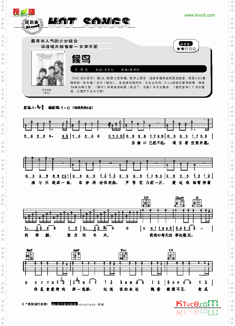 候鸟-弹唱吉他类流行