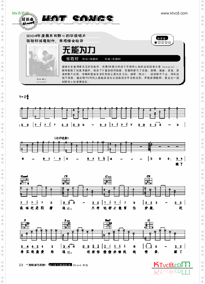 无能为力-弹唱吉他类流行