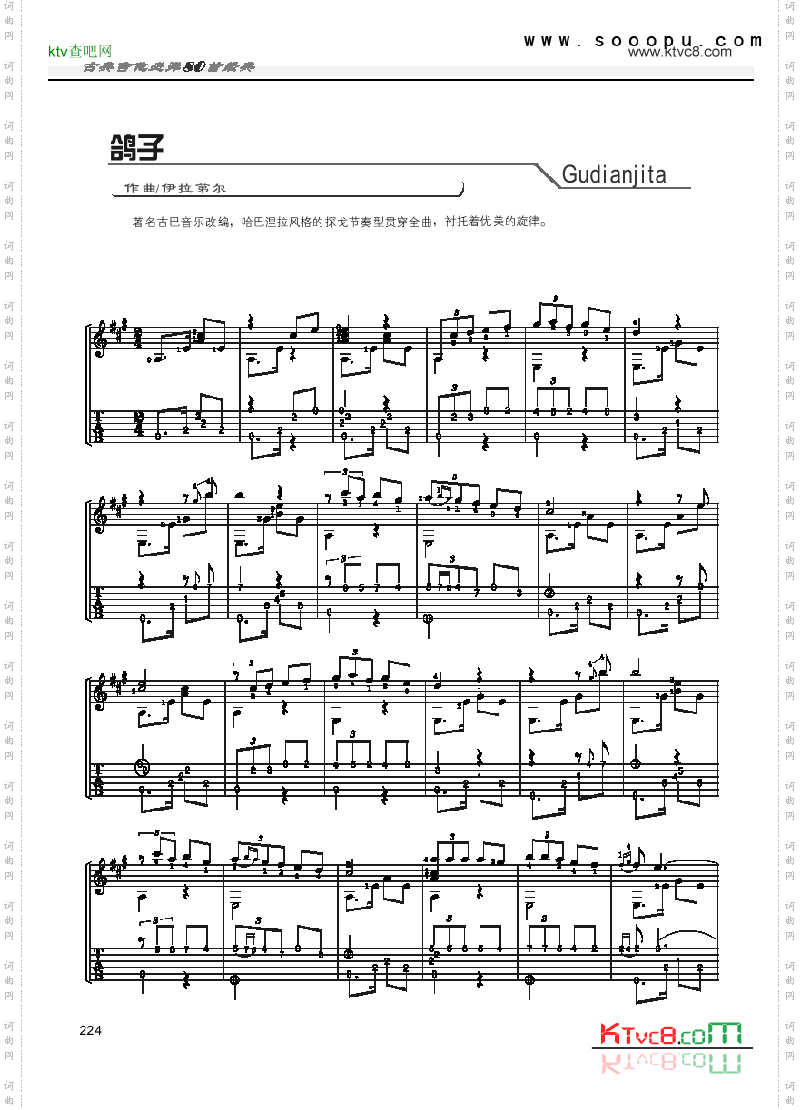 鸽子—独奏吉他类古典