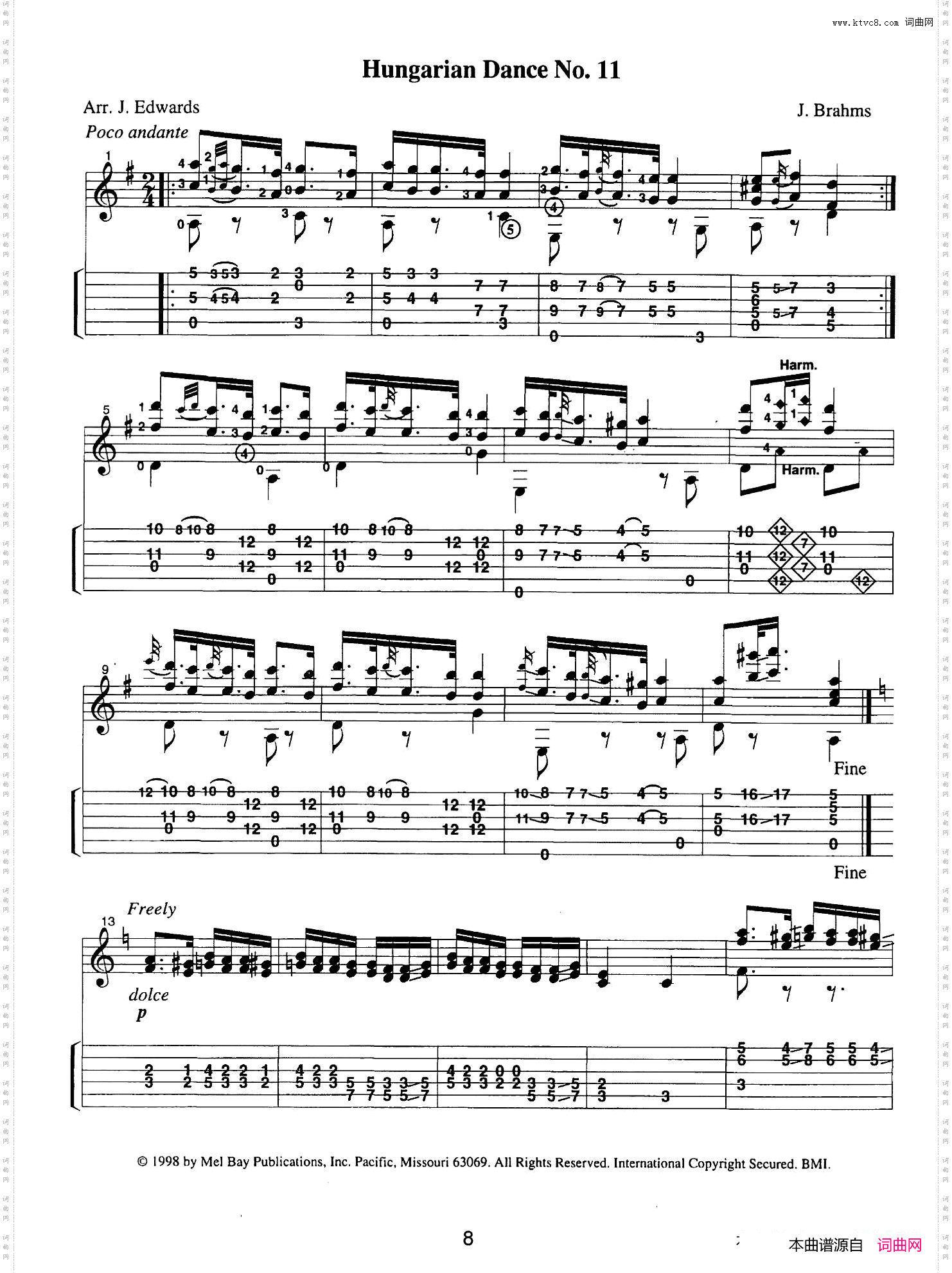 古典吉他：FromtheDanceHungarianDanceNo.11_古典吉他：From the DanceHungarian Dance No.11