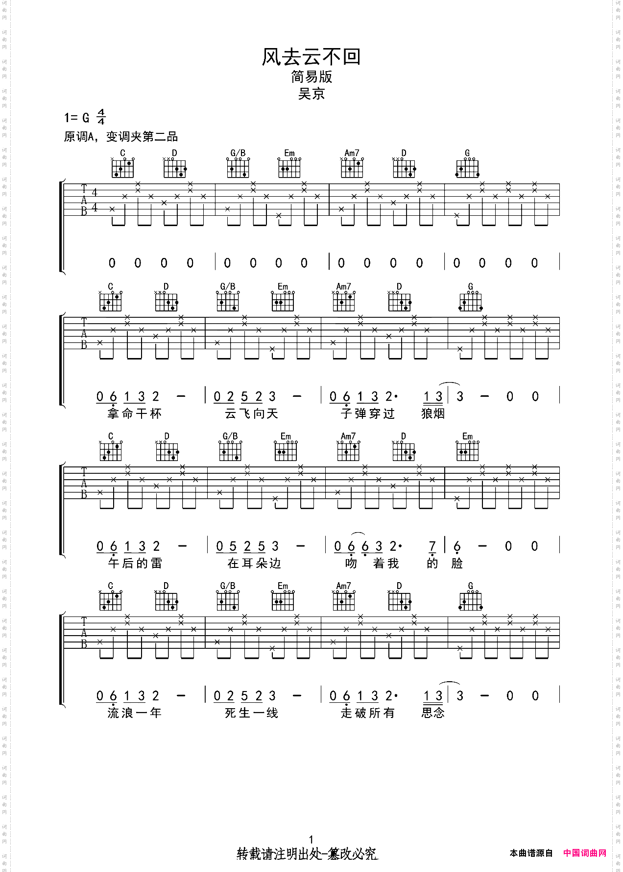 风去云不回《战狼2》推广主题曲音艺艺术编配版