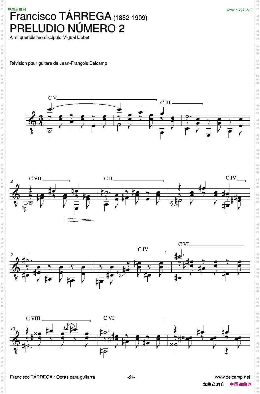 PRELUDIONUMERO2AmiqueridisimodiscipuloMiguelLlobet古典吉他_PRELUDIO NUMERO 2A mi queridisimo discipulo Miguel Llobet古典吉他