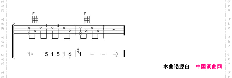 荷塘月色ukulele四线谱