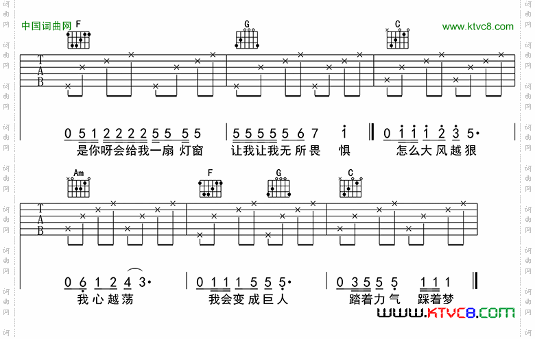 野子吉他六线谱