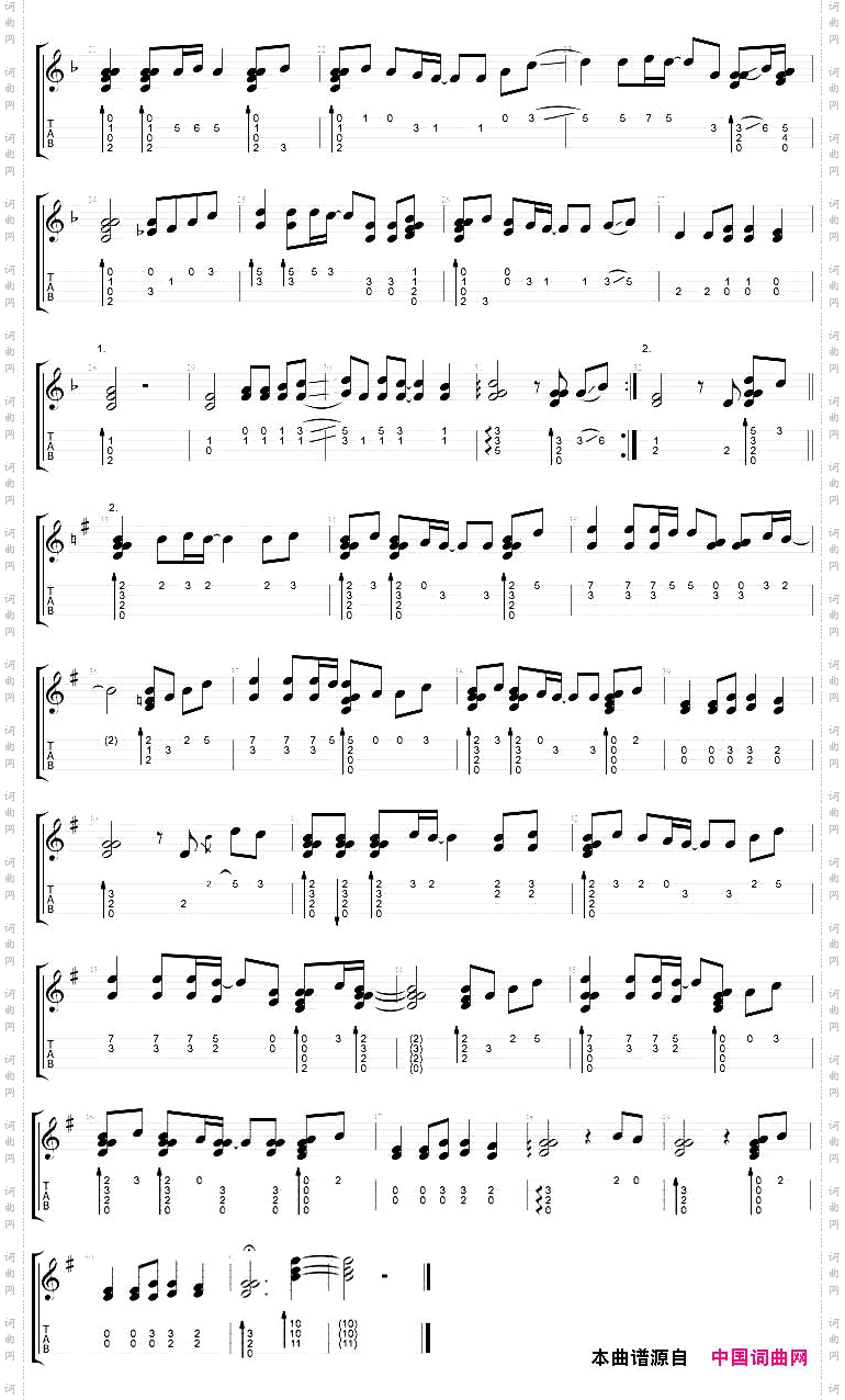 童话尤克里里指弹谱