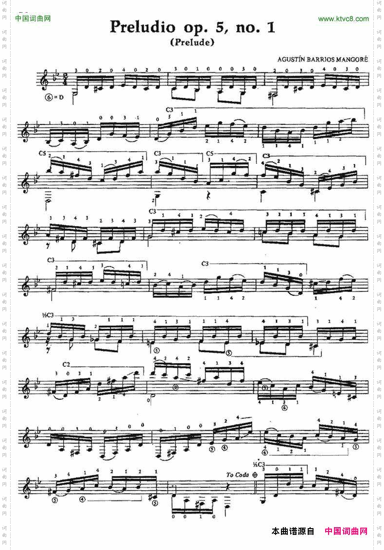 Preludioop.5no.1古典吉他_Preludio op.5no.1古典吉他