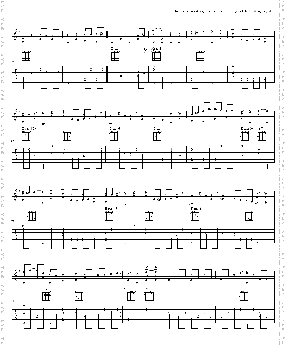 表演者-精心制作吉他谱六线谱