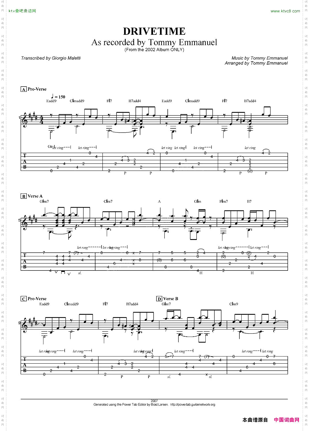 tommyemmanuel:drivetime指弹吉他