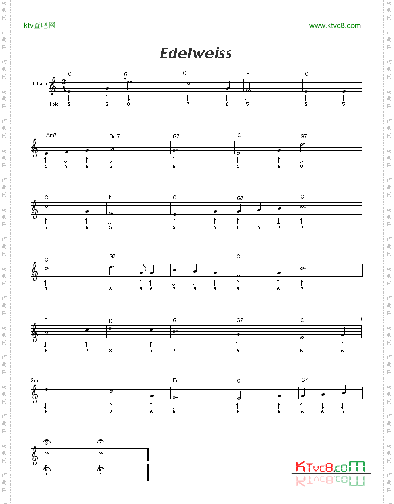 Edelweiss口琴谱
