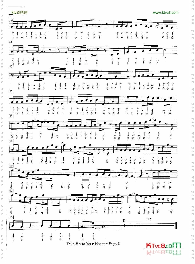 TakeMeToYourHeart口琴谱