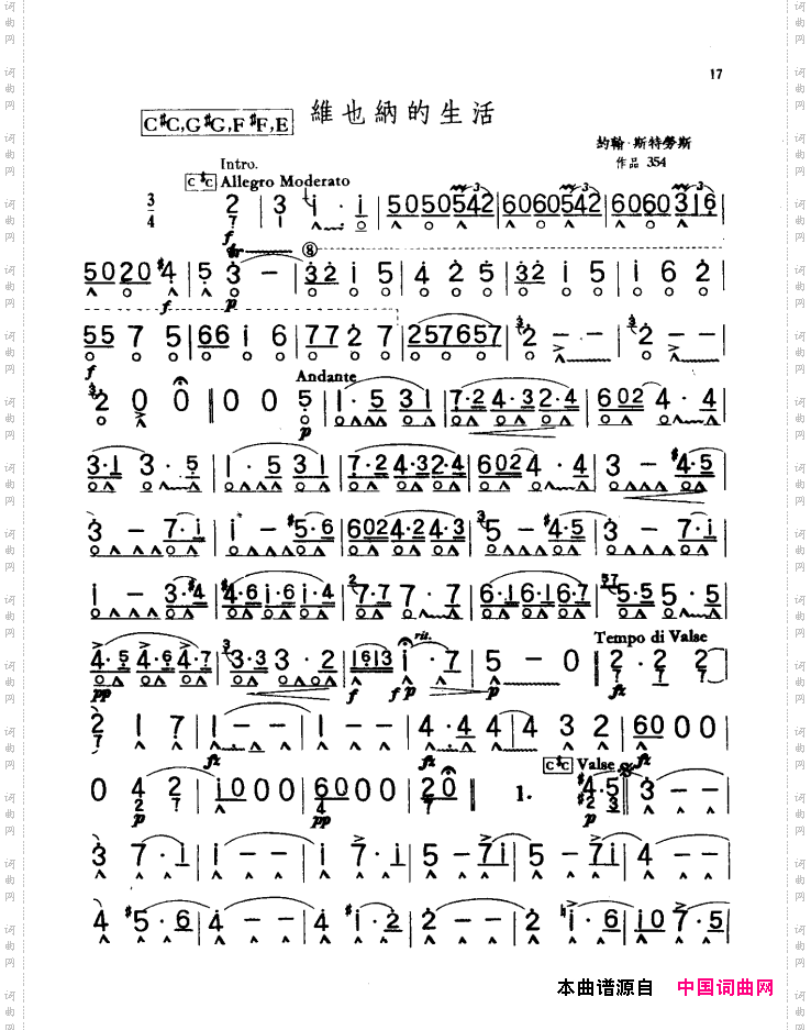 维也纳的生活斯特劳斯作品354_维也纳的生活斯特劳斯作品 354