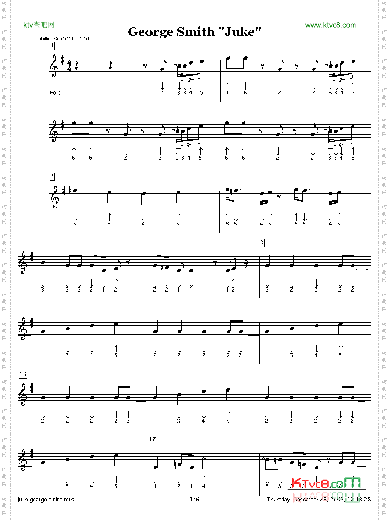 georgesmithjuke口琴谱