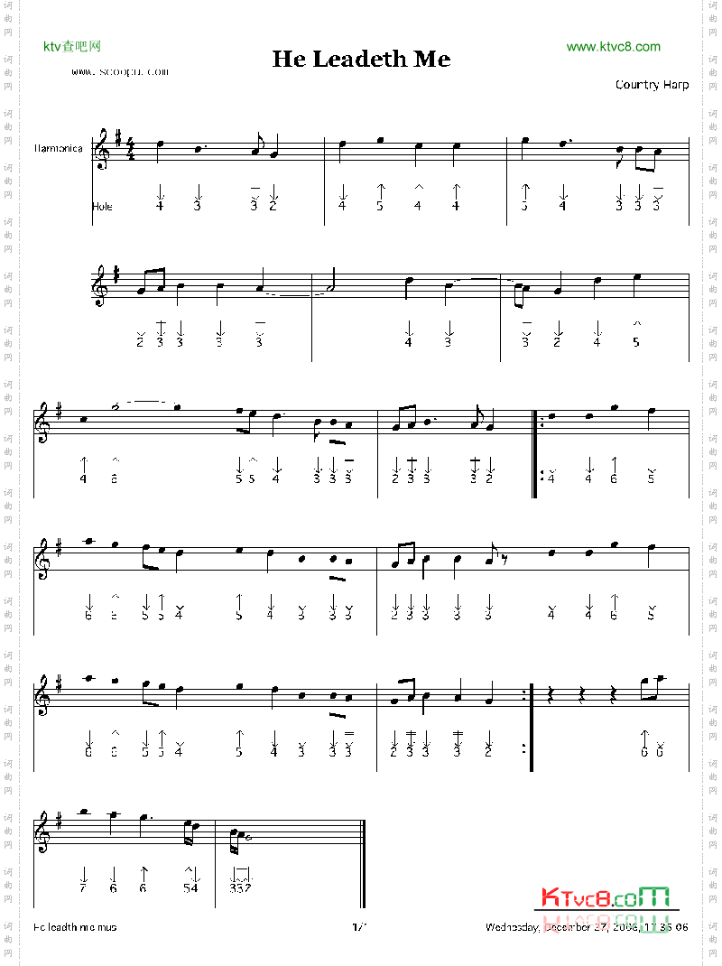 heleadethme口琴谱