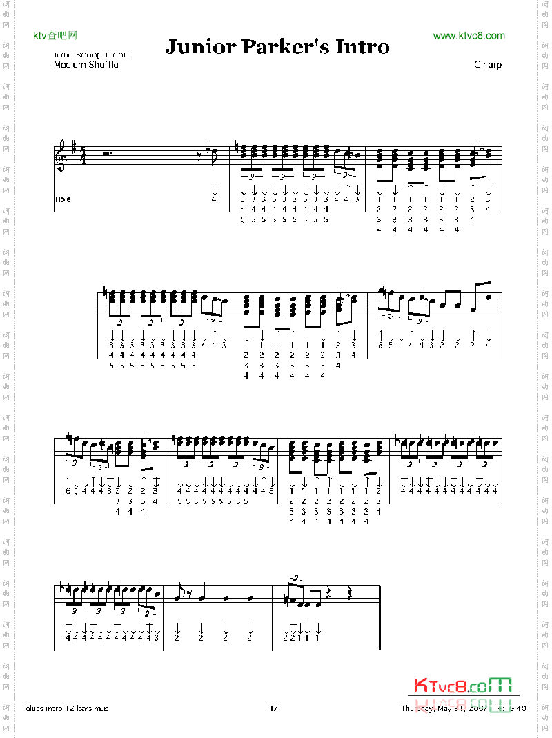 juniorparkerisintro口琴谱