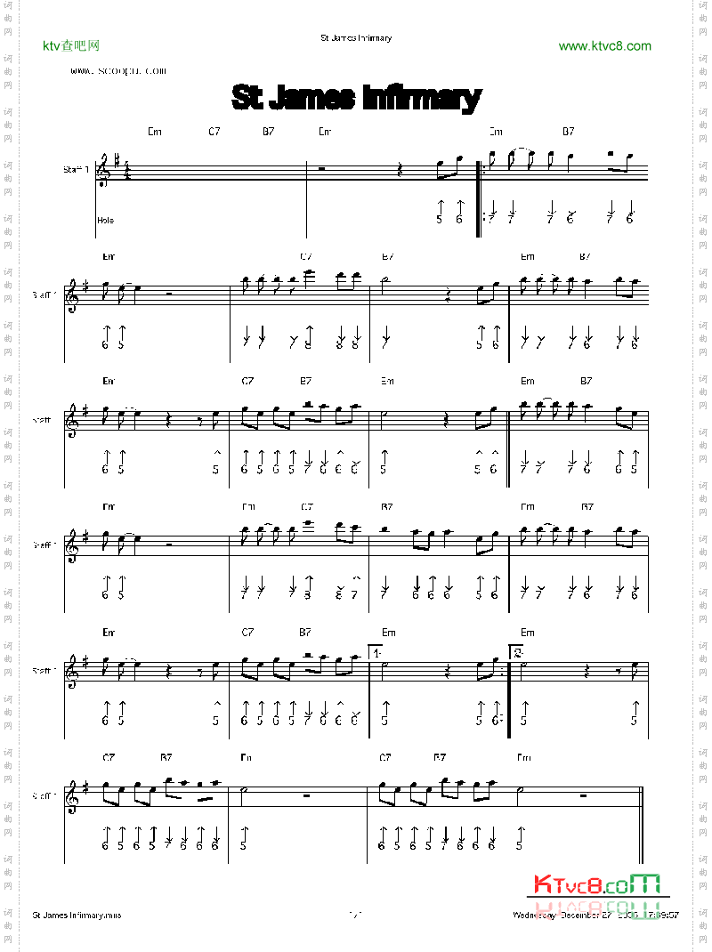 StJamesInfirmary口琴谱