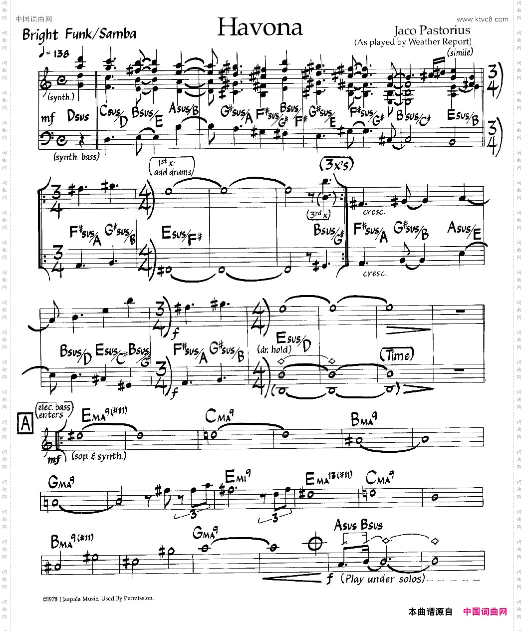 Havona爵士钢琴曲