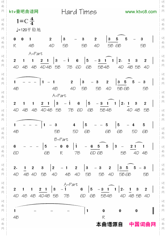 hardtimes布鲁斯口琴谱