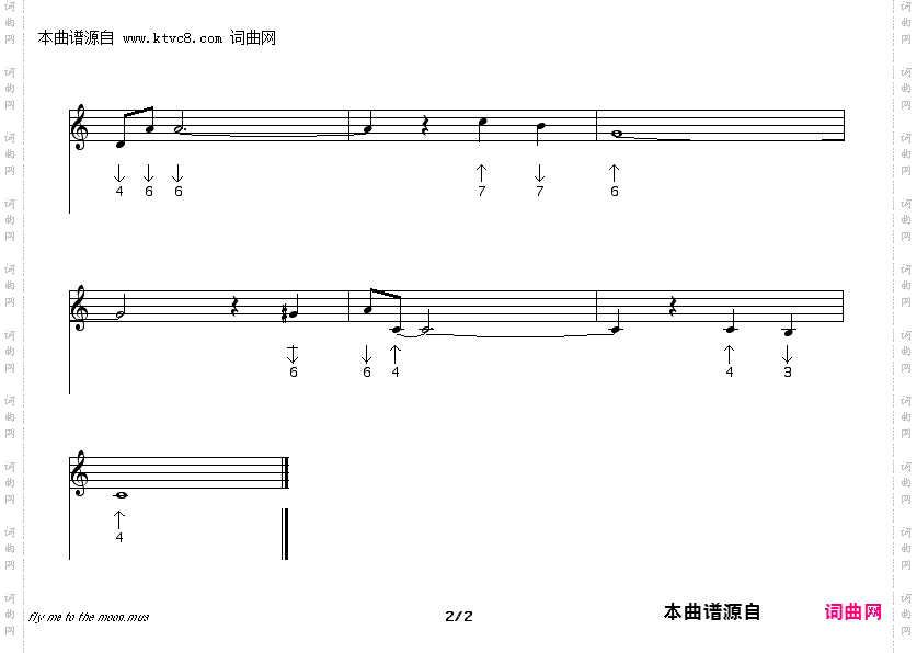 flymetothemoon_口琴谱
