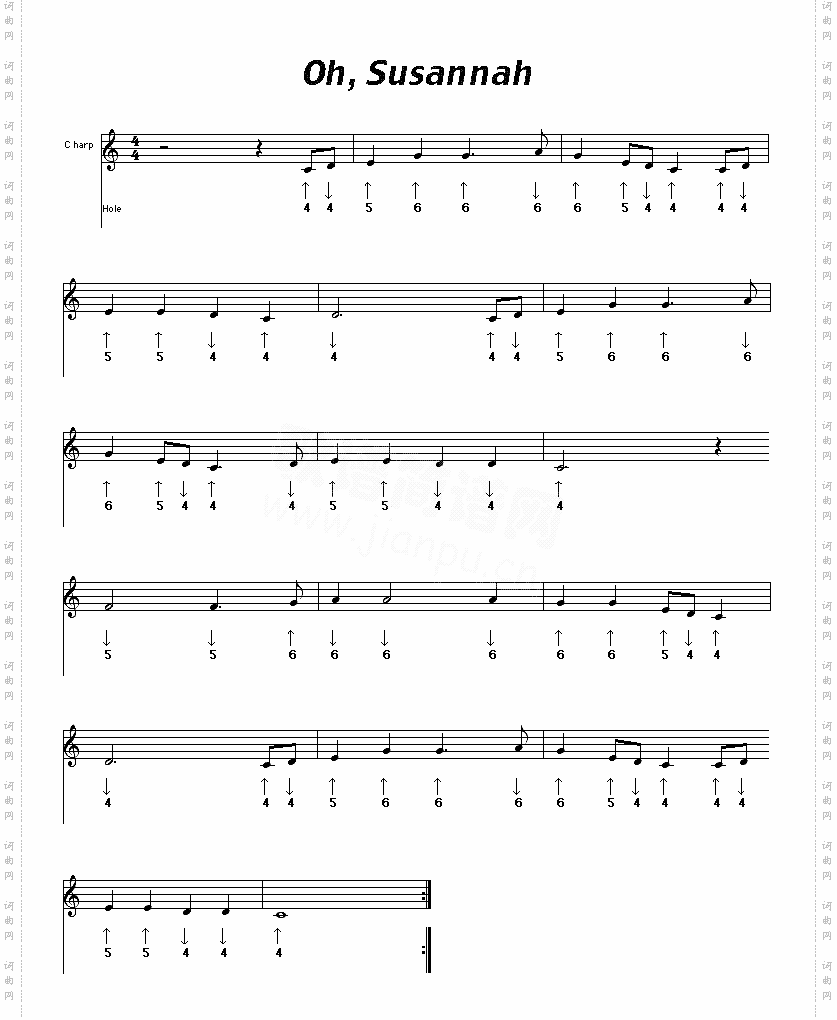 ohsusannah口琴谱