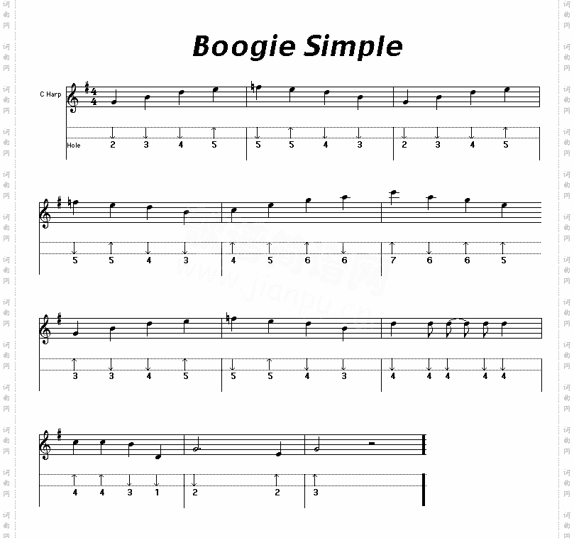 boogiesimple口琴谱