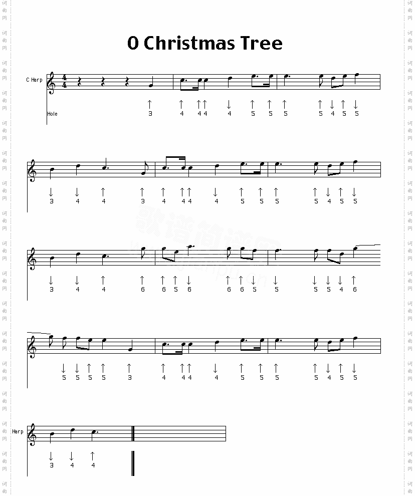 christmastree口琴谱