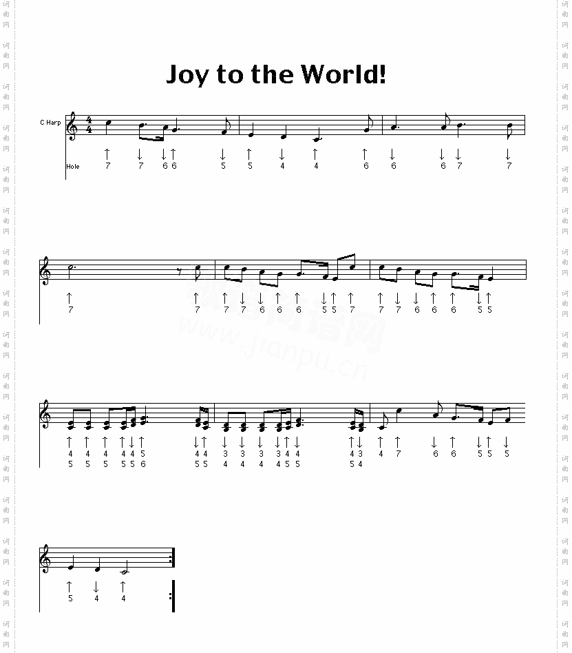 joytotheworld口琴谱