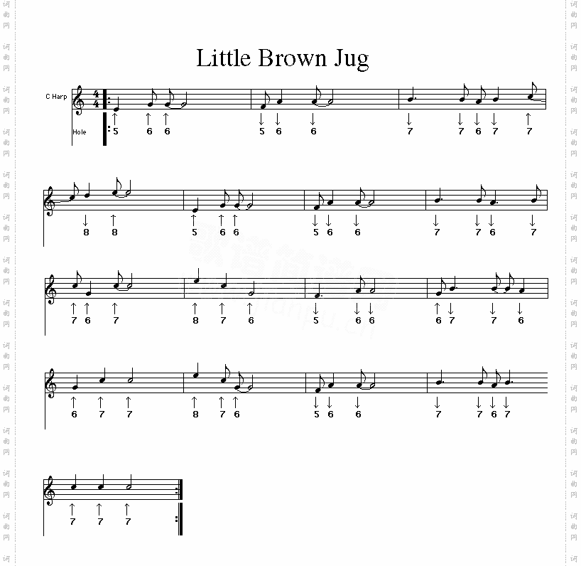 littlebrownjug口琴谱